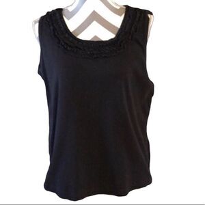 Choices Black Cotton Sleeveless Top LARGE
